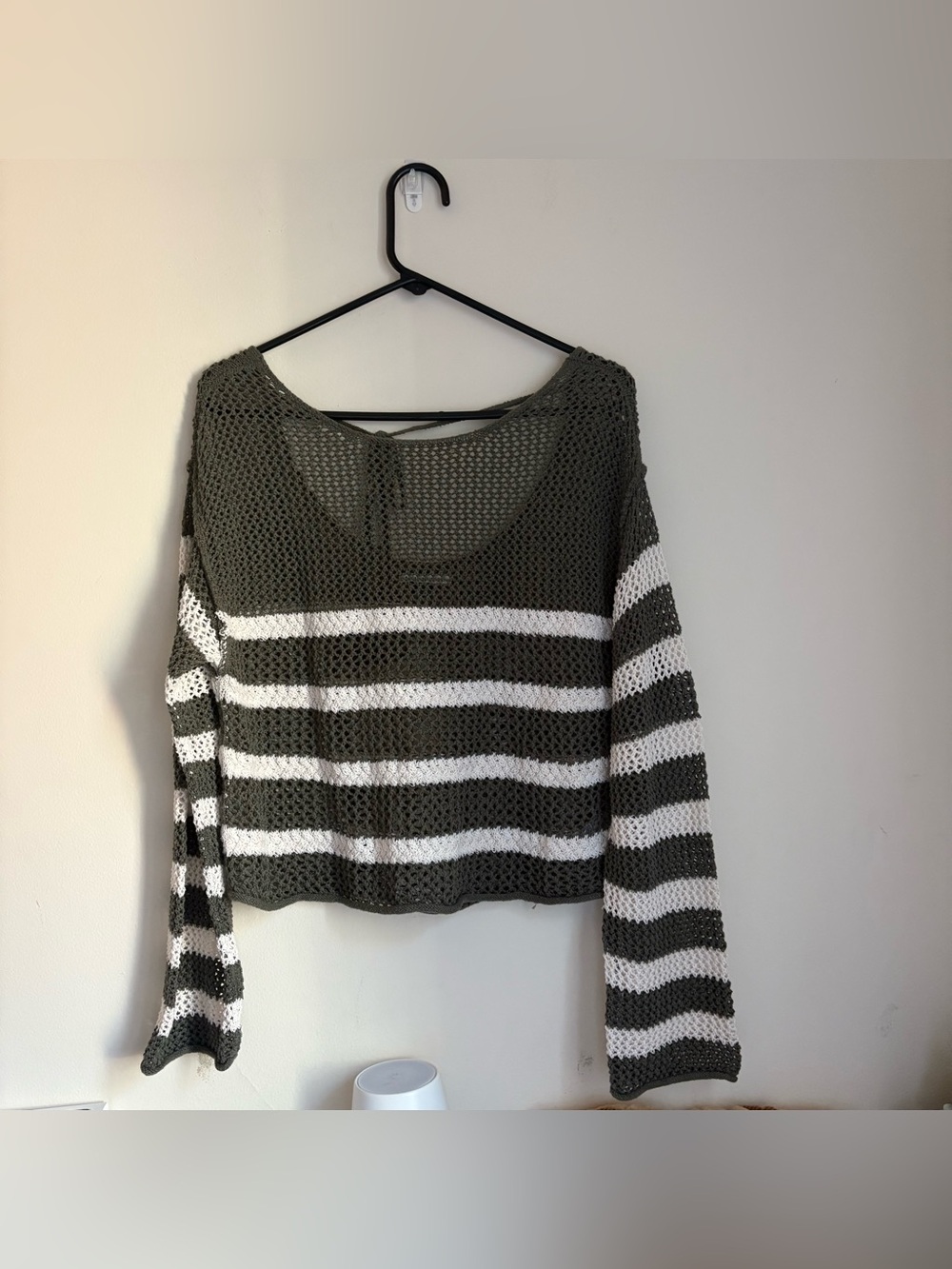 American Eagle Medium Off The Shoulder Crochet Sweater